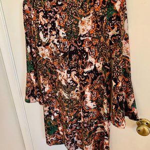 70s Vibes Paisley Party Dress Size Small